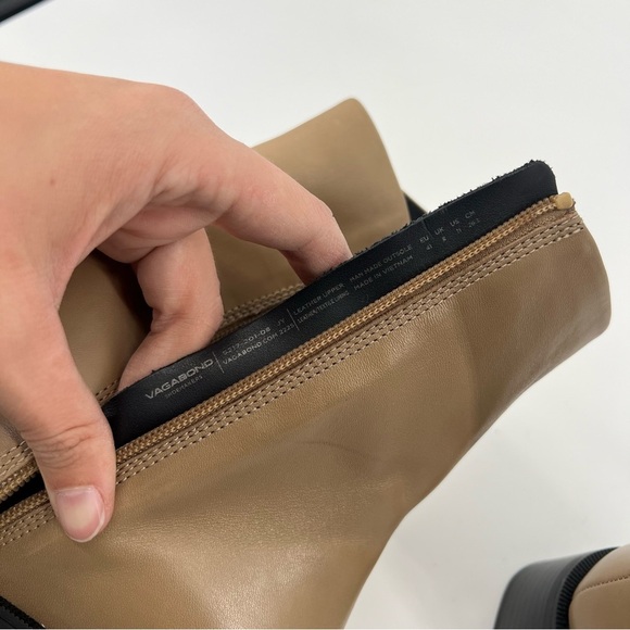 Vagabond Blanca Cream Leather Square Toe Block Heel Designer Ankle Booties 41 - Picture 11 of 11